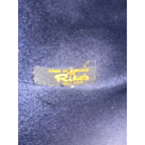 Vintage Rikes Navy Blue Wide Brim Felt Hat With Ribbon Accent England Made - Picture 5 of 7